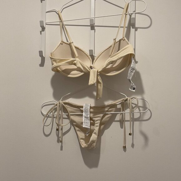 Thong Bottoms | Graduated Padded Push Up Top - Shiny Satin - Picture 6 of 6